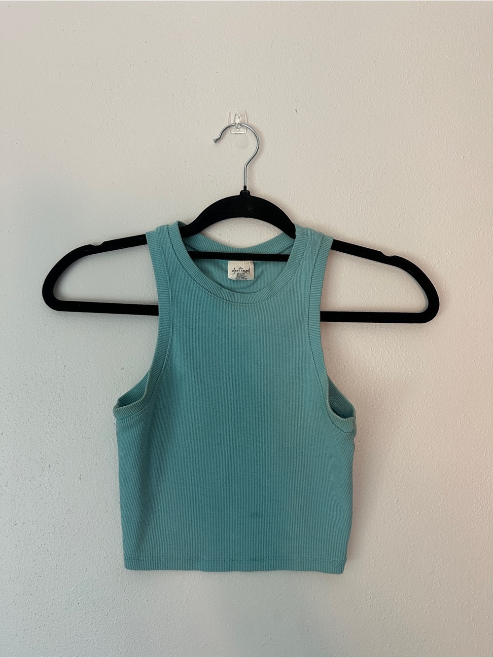 Tilly's Teal Ribbed Cropped Tank